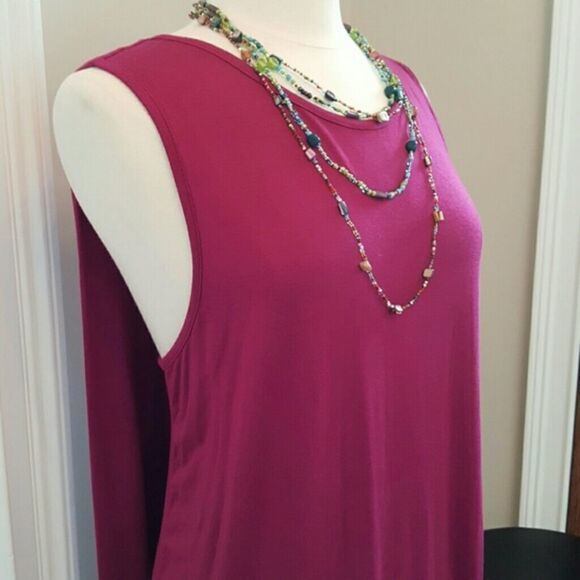 BISHOP & Young Crossback Dress Sleeveless Draped Scarf Back Dress Magenta Pink - Picture 1 of 3